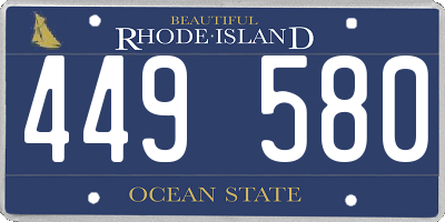 RI license plate 449580