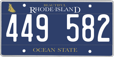 RI license plate 449582
