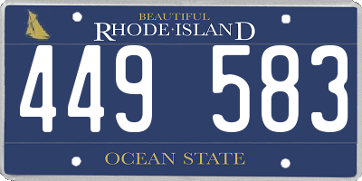 RI license plate 449583