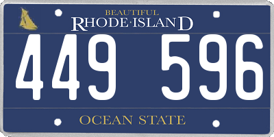 RI license plate 449596