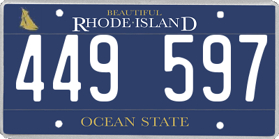 RI license plate 449597