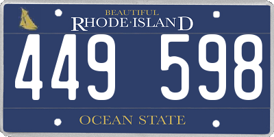 RI license plate 449598
