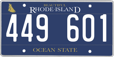 RI license plate 449601