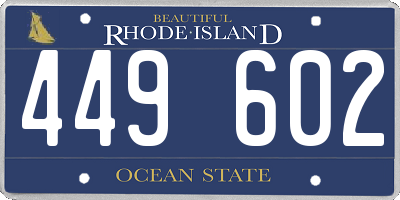 RI license plate 449602