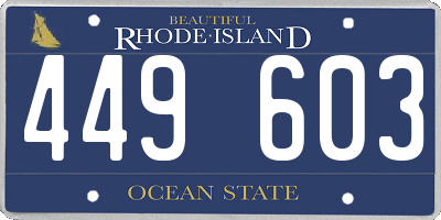 RI license plate 449603