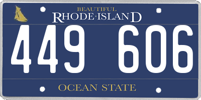 RI license plate 449606