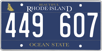 RI license plate 449607