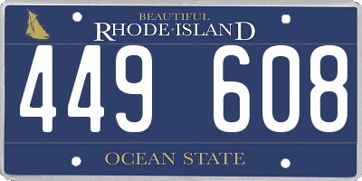 RI license plate 449608