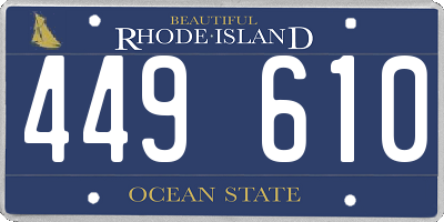 RI license plate 449610