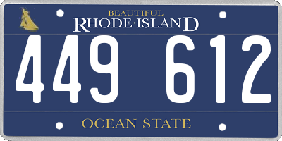 RI license plate 449612