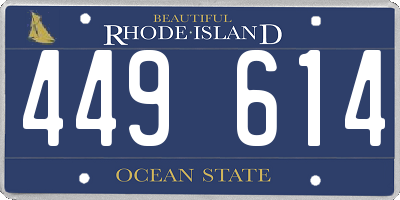RI license plate 449614