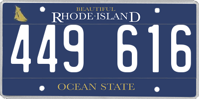 RI license plate 449616