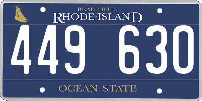 RI license plate 449630