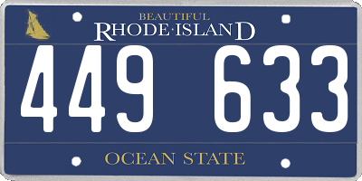 RI license plate 449633