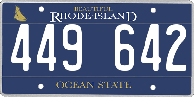 RI license plate 449642