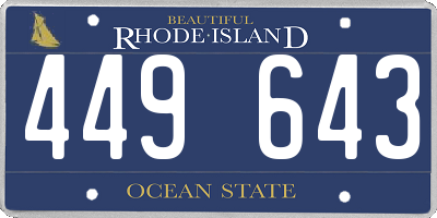 RI license plate 449643