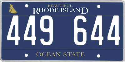 RI license plate 449644