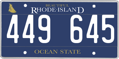 RI license plate 449645