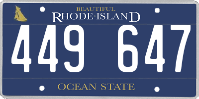 RI license plate 449647