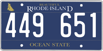 RI license plate 449651