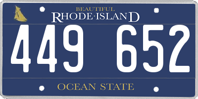 RI license plate 449652