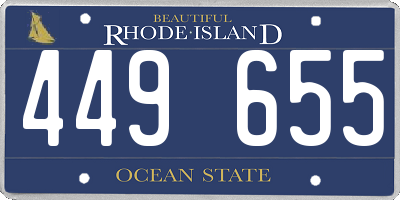 RI license plate 449655