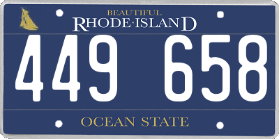 RI license plate 449658