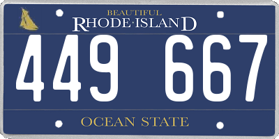 RI license plate 449667