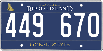 RI license plate 449670