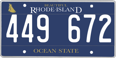 RI license plate 449672