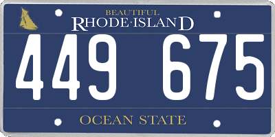 RI license plate 449675