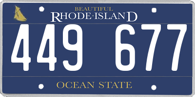RI license plate 449677