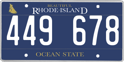 RI license plate 449678