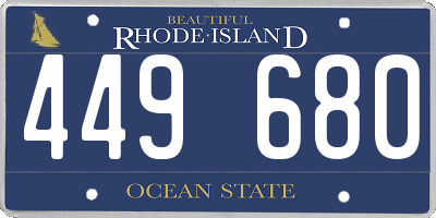 RI license plate 449680
