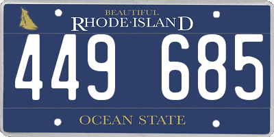 RI license plate 449685