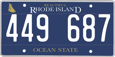 RI license plate 449687