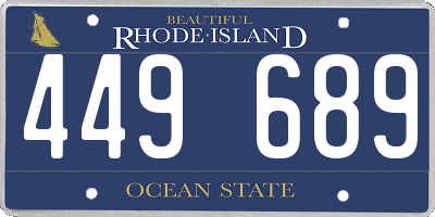 RI license plate 449689