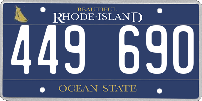 RI license plate 449690