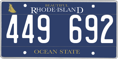 RI license plate 449692