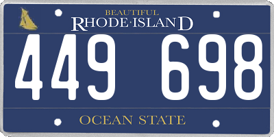 RI license plate 449698