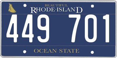 RI license plate 449701