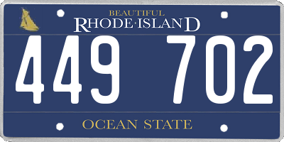 RI license plate 449702