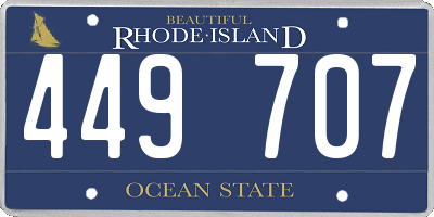 RI license plate 449707