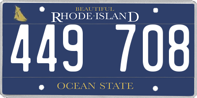 RI license plate 449708