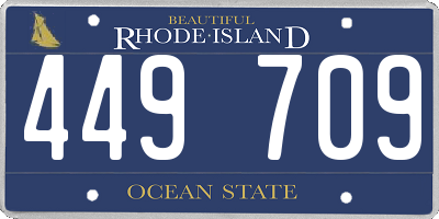 RI license plate 449709