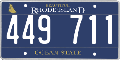 RI license plate 449711