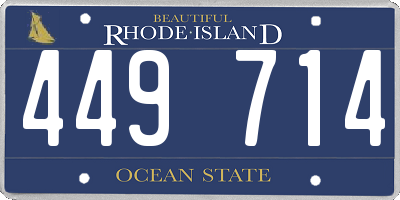 RI license plate 449714