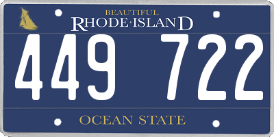 RI license plate 449722