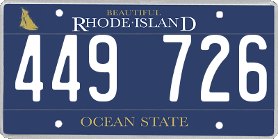 RI license plate 449726