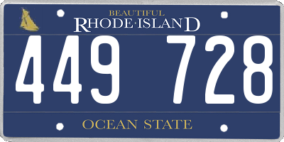 RI license plate 449728